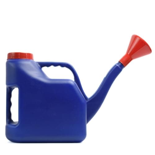Image of Plastic Watering Can Garden Plants Flower Outdoor Indoor Dark Blue with Screw-On Lid, Strong, Detachable Head, Long Neck, Spill-Free Transport, Irrigation (5L)