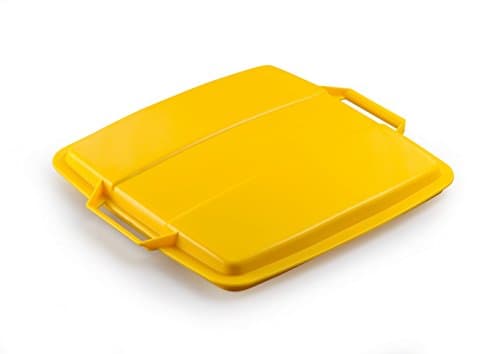 Image of Durable DURABIN 90 Lid Yellow - To Be Used with DURABIN 90 Waste Bin - Easy to Grip Handle - Made of Strong Polypropylene