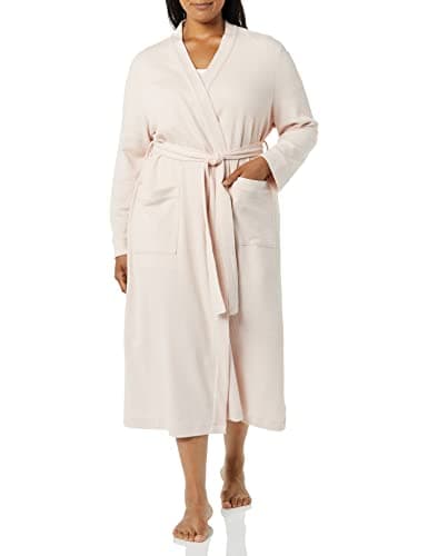 Image of Amazon Essentials Women's Lightweight Waffle Full-Length Robe (Available in Plus Size), Pale Pink, M