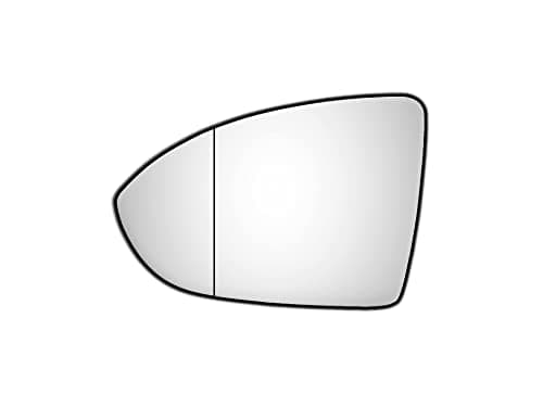 Image of Wing mirror glass replacement LEFT PASSENGER SIDE NEARSIDE - Compatible with VW GOLF 7 MK 7 2014-2020 - TO STICK ON Car side wing mirror blindspot - Sligtly DIMMED Glass