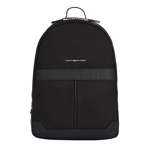 Image of Tommy Hilfiger Men TH Elevated Nylon Backpack Hand Luggage, Black (Black), One Size