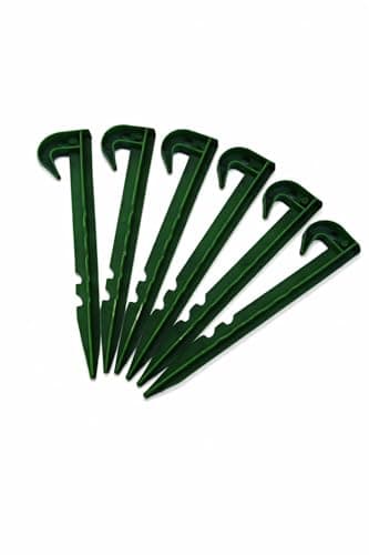 Image of Garden Pegs 6 Pack Heavy Duty Plastic Ground Stakes For Weed Control Fabric Landscape Fabric Garden Netting & Tarpaulin Strong Anchor Garden Stakes For Securing Weed Membrane Tarp Camping Tent (14cm)