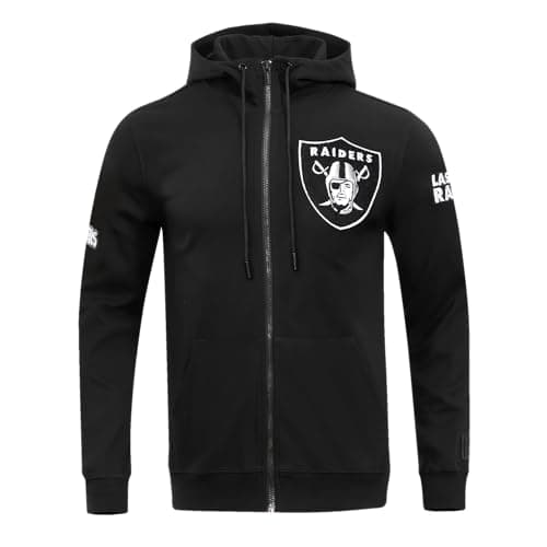 Image of Pro Standard Mens NFL Las Vegas Raiders Classic Chenille Full Zip Hoodie Black L