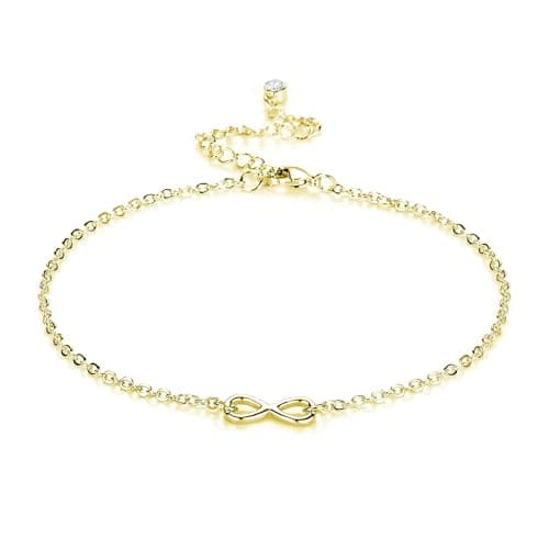 Image of Philip Jones 18k Gold Plated Infinity Anklet Created with Zircondia® Crystals