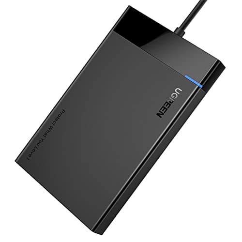Image of UGREEN 2.5 Inch Hard Drive Enclosure, External USB 3.0 Hard Disk Case SATA HDD Caddy, 5Gbps UASP Supported, Compatible with WD EVO Seagate Crucial Kingston, 0.5m USB A Cable