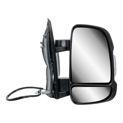Image of Door Wing Mirror Driver Right Side O/S Electric and Heated with Temperature Sensor Manual Folding Short Arm for Fiat Ducato Peugeot Boxer Citroen Relay 2006 to 2023 Vauxhall Movano 2019-2023