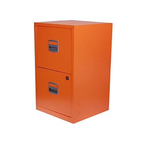Image of Bisley Metal Filing Cabinet 2 Drawer A4 - Color: Orange
