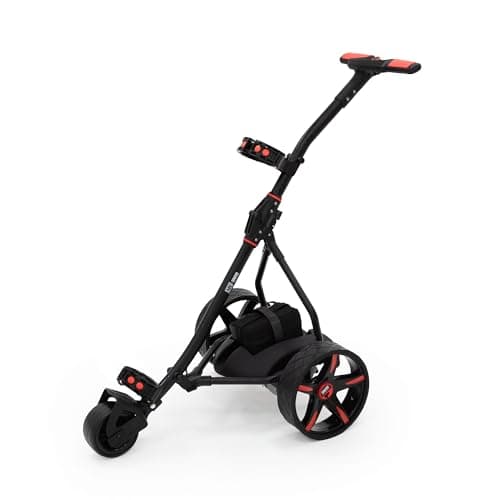 Image of M.Y Pro Series Electric Golf Trolley | 36 Hole Battery Lithium Golf Cart | 9 Speed Auto Distance Function | Easy To Assemble | Over £100 Free Accessories (Lithium Battery, Red)