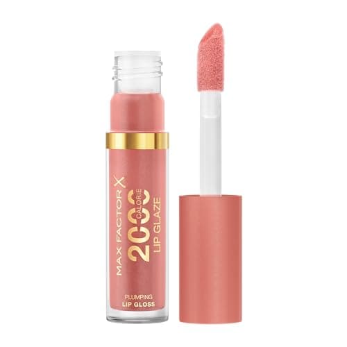 Image of Max Factor 2000 Calorie Lip Glaze Pink Fizz, Full Shine Lip Gloss, Nourishing with Hyaluronic Acid & Squalane, Instant Plump, Non-Sticky, Vanilla-Milk Scent, Fuller Looking Lips
