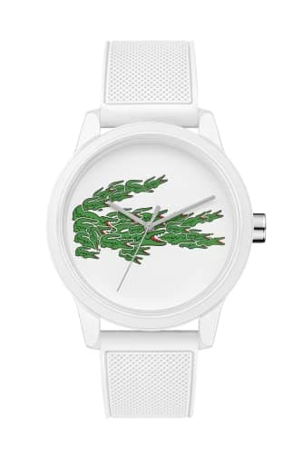 Image of Lacoste Analogue Quartz Watch for Men LACOSTE.12.12 Collection with White Silicone Bracelet - 2011039