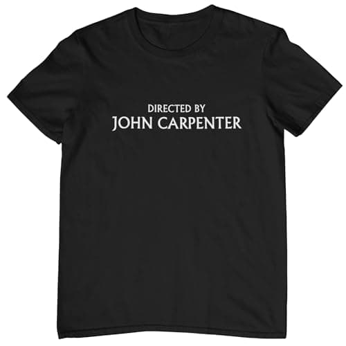 Image of Plastic Revolution Directed by John Carpenter T-Shirt (UK, Alpha, L, Regular, Regular, Black T-Shirt with White Print)