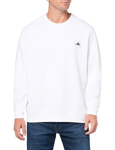Image of adidas mens Core Crew Neck Sweatshirt, White, XL