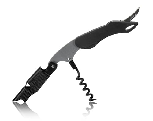 Image of Qpractiko Stainless Steel Corkscrew | Two-Stage Waiter's Friend Wine Opener – Durable, Compact & Elegant Design for Home, Parties, Travel & Wine Enthusiasts