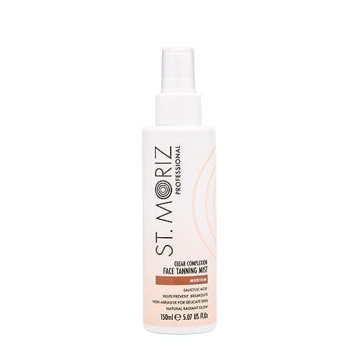 Image of St Moriz Professional Clear Complexion Tanning Face Mist | Fast Drying Buildable Fake Tan Spray | With Salicylic Acid to Help Prevent Breakouts | Kind to Skin | Natural Buildable Face Glow | 150ml