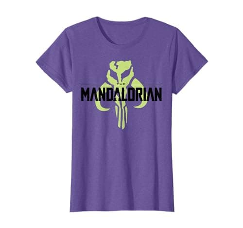 Image of Star Wars The Mandalorian Neon Logo Front & Back T-Shirt
