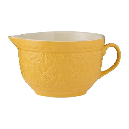 Image of Mason Cash Home to Roost Batter Bowl | 2.3L Stoneware Mixing Bowl with Handle, Pouring Lip & Embossed Hen & Cockerel Design | Classic Bakeware for Batters, Eggs & Cake Mixes