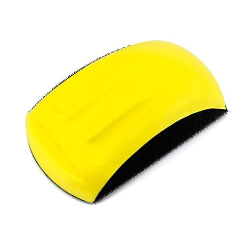 Image of QWORK® Hand Sanding Pad Block, Hand Polishing Block with Hook and Loop Disc Ideal for Woodworking Home Crafts Automobile (6 Inch)