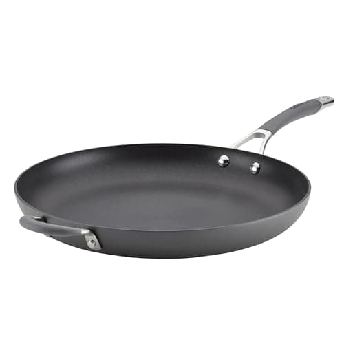 Image of Circulon - 83906 Radiance Hard Anodized Nonstick Frying Pan/Fry Pan/Hard Anodized Skillet with Helper Handle - 14 Inch, Gray