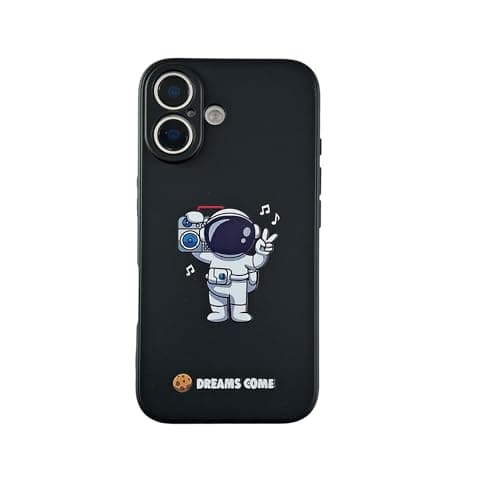 Image of Yonds Queen for iPhone 16 Cute Case, Cool Cartoon Astronaut Space Planet Rocket Design Stylish Bumper Cover Soft TPU Protective Anti-Slip Shockproof Fashion Case(iPhone 16, Audio)
