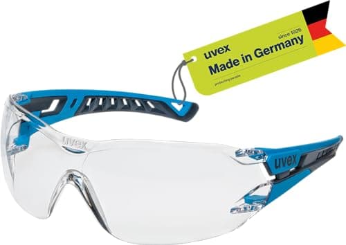Image of Uvex Pheos NXT Protective Goggles - Supravision Excellence Technology, Metal Free, Anti-Fog & Scratch, One Size, Blue/Charcoal, Clear