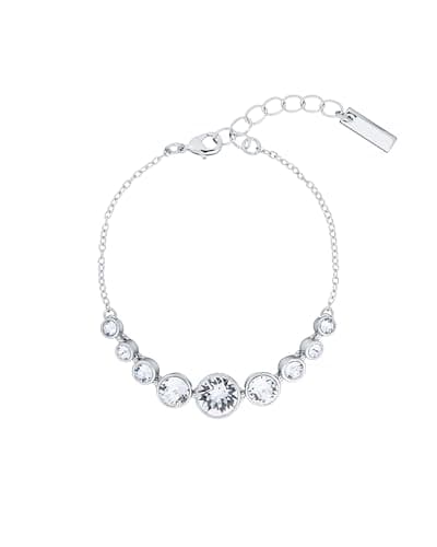 Image of Karen Millen Crystal Flow Bracelet for Women (Silver/Crystal)