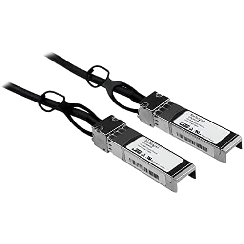 Image of StarTech.com Cisco SFP-H10GB-CU1M Compatible 1m 10G SFP+ to SFP+ Direct Attach Cable Twinax - 10GbE SFP+ Copper DAC 10Gbps Low Power Passive Transceiver Module DAC Firepower ASR920 (SFPCMM1M)