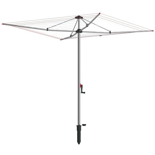 Image of Vileda Supadry Hoist Rotary Washing Line | 60m Clothes Line for Outside with Adjustable Height for Easy Loading | Hoist Mechanism with Individual Line Tensioners | Holds up to 5 Wash Loads