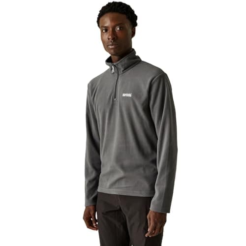 Image of Regatta Mens Thompson Half Zip Lightweight Base layer Micro Fleece Pullover Top - Iron - 4XL