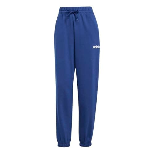 Image of adidas Women's Essentials Linear French Terry Cuffed Pants, Dark Blue/White, M