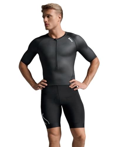 Image of 2XU Men's Core Sleeved Trisuit - Black/White - Large