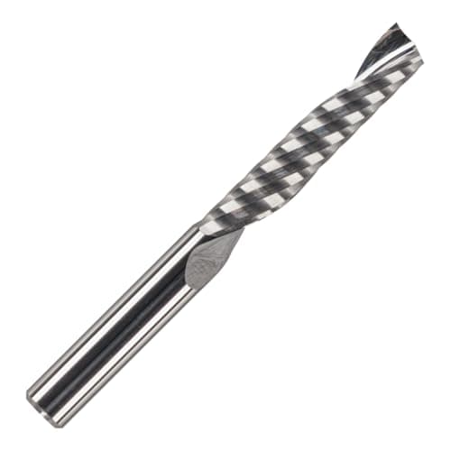 Image of Rennie Tools 6mm x 32mm Flute x 1/4" Shank Solid Carbide Single Flute Spiral Router Cutter Bit End Mill for ACM, Aluminium, PVC, Acrylic and Hard Woods. 6mm Router Bit