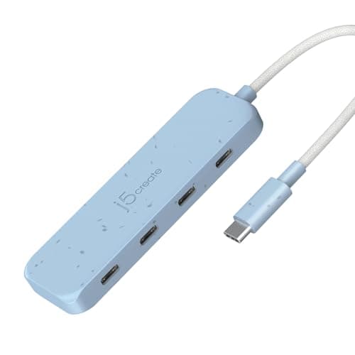 Image of j5create 4-in-1 USB-C to 4-Port Type-C Hub(Eco-Friendly), Hub with Four 10 Gbps USB-C Ports | Compatible with MacBook Pro, MacBook Air, iPad, Mac Mini and More Type C Devices and more(JCH345EC)