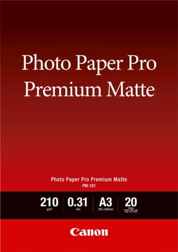 Image of Canon Pro Premium PM-101 - Smooth matte - 310 micron - A3 (297 x 420 mm) - 210 g/m² - 20 sheet(s) photo paper - for PIXMA PRO-1, PRO-10, PRO-100