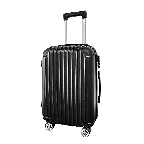 Image of Panana Lightweight 3pcs/ 2pcs/ 20/24/28inch Hand Cabin Luggage Durable Hard Shell PP Suitcase Trolley Travel Holiday Case with 4 Wheels (Black, 24inch)