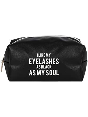 Image of I Like My Eyelashes As Black As My Soul Make Up Bag Black 25x14x18cm