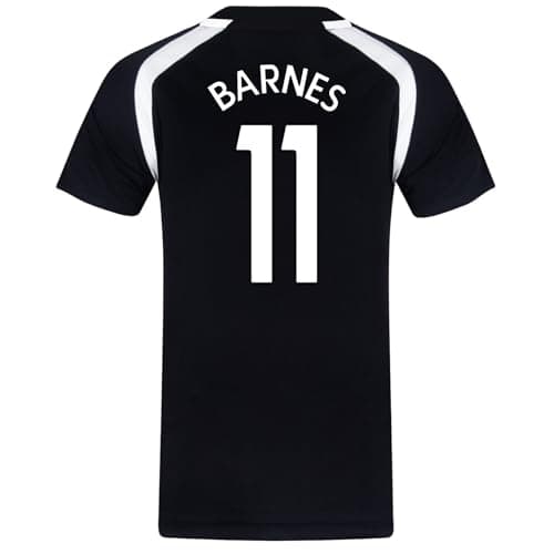 Image of Newcastle United FC Boys Barnes 11 Poly T-Shirt Black 6-7 Years