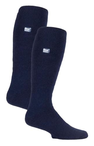 Image of HEAT HOLDERS 2 Pack Mens Long Thermal Socks Mens Knee High Winter Socks | Thick Warm Lite Socks (6-11, Navy Blue)