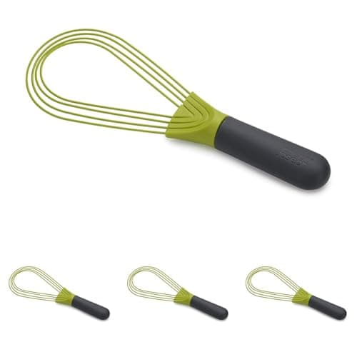 Image of Joseph Joseph Twist Whisk- 2 in 1 - Flat and Balloon Whisk - Suitable for Non-Stick cookware, Silicone, Grey/Green (Pack of 4)