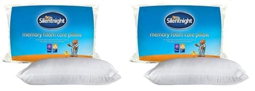Image of Silentnight Essential Memory Foam Core Pillow, Packaging may vary, White (Pack of 2)