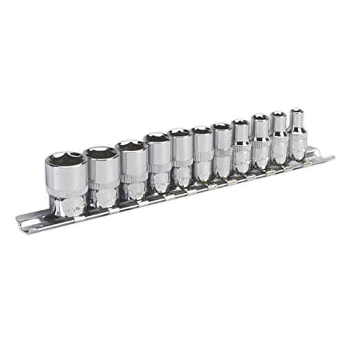 Image of Sealey Ak2670 Socket Set 11Pc 1/4Sq Drive 6Pt Walldrive Imperial