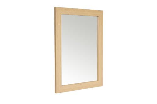 Image of 48 x 58cm Oak Effect Framed Mirror with Wall Hanging Fixings