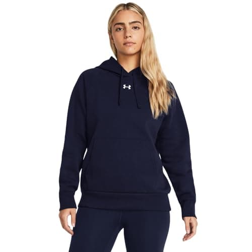 Image of Under Armour Women's UA Rival Fleece Hoodie, Ultra-Soft Fleece Hoodie with Brushed Interior, Gym Hoodie with Kangaroo Pocket, Hooded Sweatshirt for Loungewear and Winter Warm Ups Midnight Navy