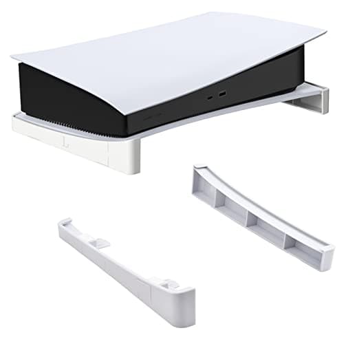 Image of Cozlly Horizontal Stand for PS5, Base Stand Compatible with Playstation 5 Disc & Digital Editions, Horizontal Stand for PS5 Accessories, Stand with Non-Slip Pads Compatible with PS5 - White