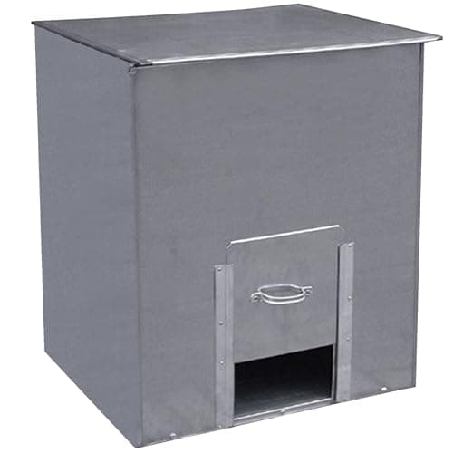 Image of KetoPlastics Coal Bunker Storage Galvanised Steel Bunker for Solid Fuels, Wood Kindling, Coal, Logs, Grit, Salt 250 Kilo No 5 Bunker Coal Store Bin