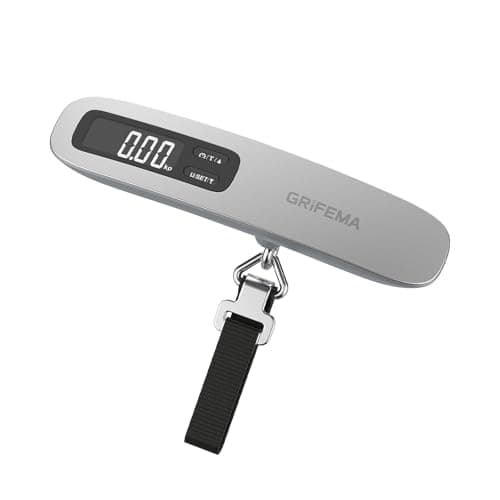 Image of GRIFEMA GA2006 Digital Luggage Scale, 50kg (110lb) Capacity, Backlit LCD Display, Tare Function, Lightweight for Travel, Silver