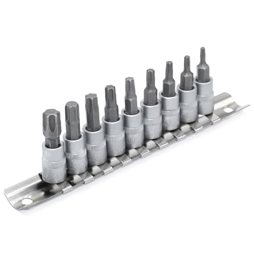 Image of DAKCOS Torx Bit Socket Set, 1/4" Drive, 9-Piece Star Bit Set, T10-T50, S2 Alloy Steel