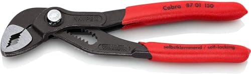 Image of KNIPEX Cobra Water Pump Pliers, 150 mm, Nuts to 30 mm, Pipes to 36 mm, Self-Locking, Fine Adjustment by Button Push, Pipe Wrench, 87 01 150