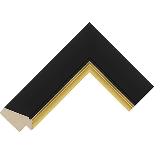 Image of Customisable Bezel for the Samsung Frame TV 2021 to 2025 (Angled Black and Gold, 65 inch)