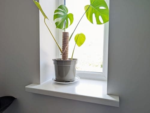 Image of White UPVC Window Board/Cill Cover 1.25m Long 9mm Thick Including End Cap Plastic Window Sill Capping (250mm Depth)