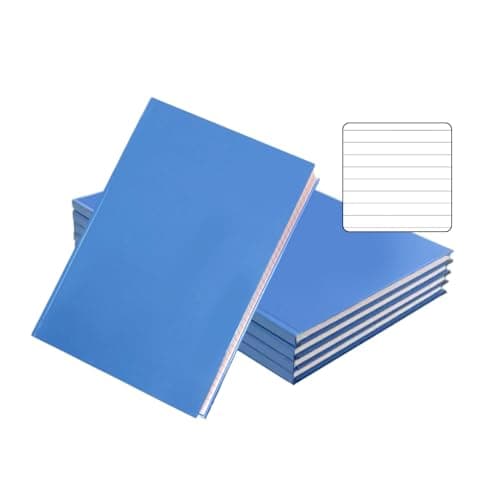 Image of Janrax Pack of 5 A4 160 Pages 8mm Ruled Blue Casebound Notebooks